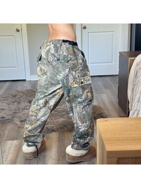 Grunge Low Rise Gorpcore Camo Cargo Pants XL Realtree Xtra Camouflage Hunting